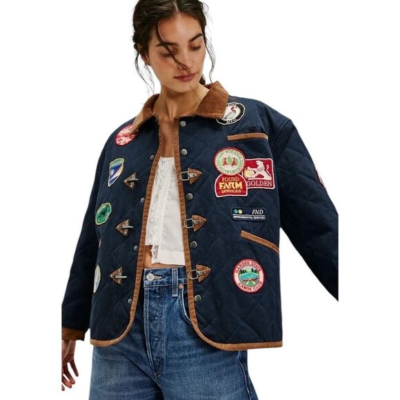 Free People Jackets & Blazers - Free People Farmstead Patchwork Jacket Coat Size XS